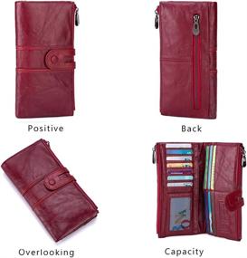 img 1 attached to 👜 Unisex Genuine Leather Wallet with RFID Blocking for Women - Handbags & Wallets