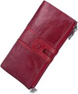 👜 unisex genuine leather wallet with rfid blocking for women - handbags & wallets logo