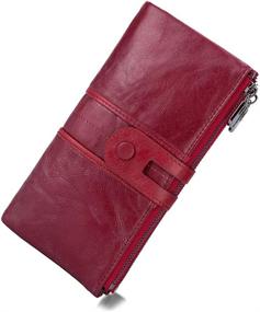 img 4 attached to 👜 Unisex Genuine Leather Wallet with RFID Blocking for Women - Handbags & Wallets