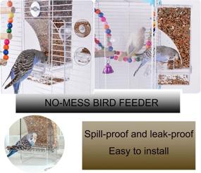 img 3 attached to 🐦 NINGVIHE Automatic Bird Feeder for Parakeet Canary Cockatiel Finch - No Mess Bird Cage Accessories