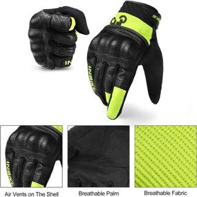 img 3 attached to 🧤 INBIKE Touchscreen Motorcycle Gloves for Men and Women: Green L