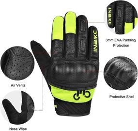 img 2 attached to 🧤 INBIKE Touchscreen Motorcycle Gloves for Men and Women: Green L