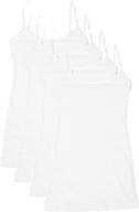 white ladies tank tops 4-pack - bozzolo rt1002 pk with adjustable spaghetti straps for long wear logo