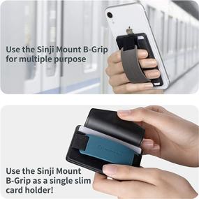 img 2 attached to Sinjimoru Detachable Cell Phone Wallet: Convenient Credit Card Holder with Wireless Charging Compatibility and Mobile Phone Grip Stand - Sinji Mount B-Grip Black