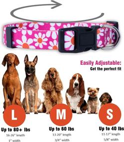 img 2 attached to Native Pup Flower Dog Collar: Adjustable Sizes for Small, Medium, Large Dogs - Cute Girl Female Summer Spring Designer Puppy Accessories: Pink Floral & Blue Daisy Rose - Pretty Essentials for Enhanced Style