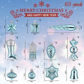 img 3 attached to Illuminate Your Holidays With Shatterproof Blue Christmas Ornaments - 63Ct Set For Tree Decor And Festive Parties