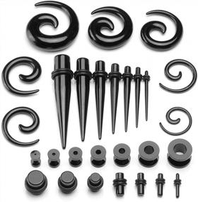 img 3 attached to Ultimate Piercing Kit With 56Pcs Of Acrylic Tapers In 12G-00G Sizes, Screw Tunnels, Plugs With O Rings, And Spiral Tapers Gauge Kit From PiercingJ