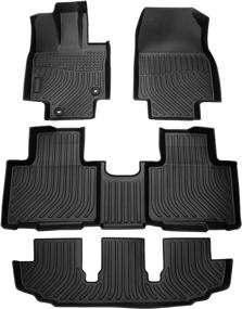 img 4 attached to 🚗 Cartist Custom Fit Floor Mats Toyota Highlander 2020-2022 (Not Hybrid) - 7 Seats, All Weather, 3 Row TPE, 2nd Row Bench/ Bucket Seats