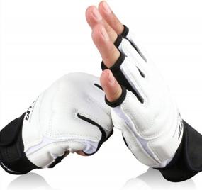 img 2 attached to BBOLIVE Taekwondo Boxing Gloves With Half Fingers For Training, Muay Thai Punching Bag Mitts For Sparring And Gym Workouts