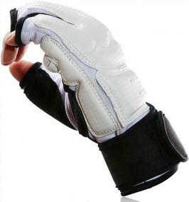 img 1 attached to BBOLIVE Taekwondo Boxing Gloves With Half Fingers For Training, Muay Thai Punching Bag Mitts For Sparring And Gym Workouts