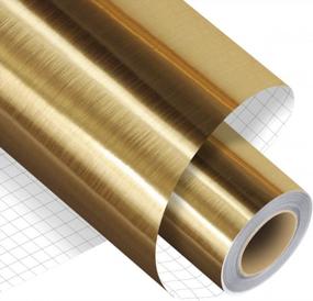 img 4 attached to Madlie Brushed Gold Permanent Adhesive Vinyl Roll - 12&#34; x 15 FT: Premium Craft Vinyl for Signs, Scrapbooking, and Craft Cutters