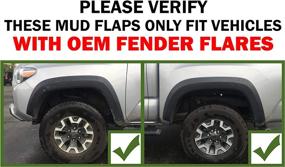 img 1 attached to 🚜 Enhanced Molded 2016-2020 Compatible Red Hound Auto Mud Flaps Guards Set for Toyota Tacoma with OEM Fender Flares – Heavy Duty & Premium Quality (Front & Rear, 4pc)