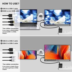 img 3 attached to 💻 Portable SMTIOTS Computer External Protective Monitor - 15.6", 1920X1080P, 60Hz, Tilt Adjustment, Built-In Speakers, Glossy Screen for Laptop