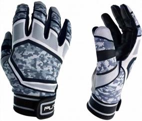 img 4 attached to Leather Palm Adult Baseball & Softball Grip Batting Gloves - Adjustable Wrist, Durable, Second Skin Fit Glove By Pure Athlete