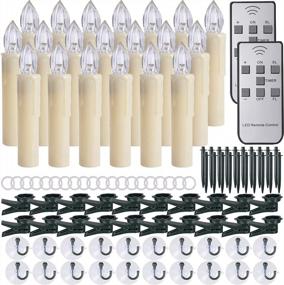 img 4 attached to Window Candles With Remote Timer, PChero 20 Packs Large Size Waterproof Flameless LED Taper Candles For Christmas Halloween Decorations, Last Up To 200 Hours