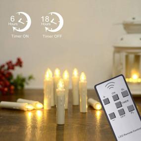 img 3 attached to Window Candles With Remote Timer, PChero 20 Packs Large Size Waterproof Flameless LED Taper Candles For Christmas Halloween Decorations, Last Up To 200 Hours