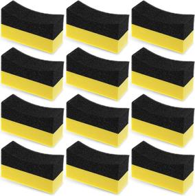 img 4 attached to 🚗 12-Piece Tire Contour Dressing Applicator Pads Set: Color Polishing Sponges for Tire Shine, Wax Buffing, and Cleaning Car Glass, Painted Steel, Porcelain, and More