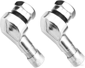 img 4 attached to 🔧 2PCs 90 Degree Angled Tire Valve Caps: Universal Extenders for Car, Motorcycle, Bike, and Scooter