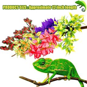 img 3 attached to 🌿 Realistic Reptile Plants: 5-Piece Set of Artificial Terrarium Leaves | Plastic Hanging Fish Tank Décor | Simulated Habitats for Hermit Crab, Geckos & Snakes | with Suction Cups