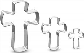 img 3 attached to Holy Cross Cookie Cutter Set-3 Pieces In Assorted Sizes Stainless Steel