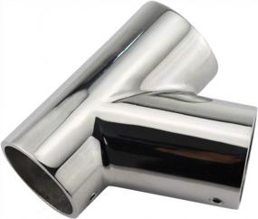img 1 attached to Marine-Grade Handrail Fitting: 316 Stainless Steel Polished Deck Hand Tee With 60° Angle For 1-1/4 Inch Boat Tube/Pipe - Solid And Durable Design, Sold Individually