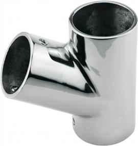 img 4 attached to Marine-Grade Handrail Fitting: 316 Stainless Steel Polished Deck Hand Tee With 60° Angle For 1-1/4 Inch Boat Tube/Pipe - Solid And Durable Design, Sold Individually