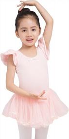img 3 attached to Girls' Cotton Ballet Leotard Tutu Skirted Dress With Front Lining - Perfect For Dance