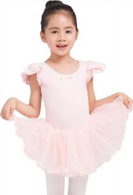 img 4 attached to Girls' Cotton Ballet Leotard Tutu Skirted Dress With Front Lining - Perfect For Dance