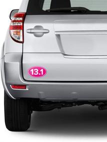 img 1 attached to 🏅 Stay Sun Protected While Celebrating Your 13.1 Half Marathon Achievement with a Pink UV-resistant Oval Car Bumper Sticker