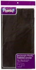 img 2 attached to High-Quality Pack of 4 Black Disposable Plastic Tablecloths, 54 x 108 Inch