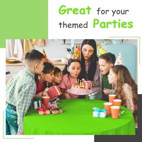 img 3 attached to Lush Lime Green 14-Pack Disposable Plastic Tablecloths - Premium, Smooth & Decorative Table Covers For Parties Or Events