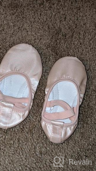 img 1 attached to Satin Ballet Shoes for Girls, Toddlers, Kids, and Women - Full Sole Ballet Slippers with Ribbon, Ideal for Ballet Practice and Dance review by Sheila Vaughn