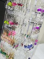 img 1 attached to Organize Your Jewelry Collection With Suwimut'S 360 Rotating 4-Tier Clear Earring Holder And Jewelry Organizer review by Tabitha Williams