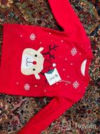 img 1 attached to Adorable Toddler Christmas Sweater: Knit Pullover with Reindeer, Elk & Snowman Cartoon - Perfect Xmas Sweatshirts for Boys and Girls review by David Elam