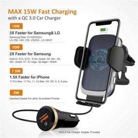 img 3 attached to 15W Wireless Car Charger Phone Holder [2022 Upgrade] Fast Qi Auto Clamping Charging Mount Dock Compatible with iPhone 13 12 11 XS Max XR, Samsung S22 S21 S20 S10 Note 20 10 - Wefunix