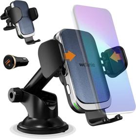 img 4 attached to 15W Wireless Car Charger Phone Holder [2022 Upgrade] Fast Qi Auto Clamping Charging Mount Dock Compatible with iPhone 13 12 11 XS Max XR, Samsung S22 S21 S20 S10 Note 20 10 - Wefunix
