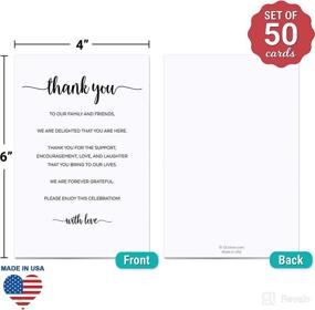 img 3 attached to 🥳 321Done Thank You Table Place Setting Cards Set of 50 - Made in USA, 4x6 Large, Black & White - Perfect for Weddings, Parties, Graduations, and More!