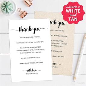 img 1 attached to 🥳 321Done Thank You Table Place Setting Cards Set of 50 - Made in USA, 4x6 Large, Black & White - Perfect for Weddings, Parties, Graduations, and More!