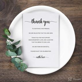 img 2 attached to 🥳 321Done Thank You Table Place Setting Cards Set of 50 - Made in USA, 4x6 Large, Black & White - Perfect for Weddings, Parties, Graduations, and More!