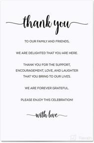 img 4 attached to 🥳 321Done Thank You Table Place Setting Cards Set of 50 - Made in USA, 4x6 Large, Black & White - Perfect for Weddings, Parties, Graduations, and More!