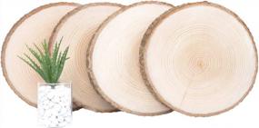 img 3 attached to Rustic Charm: Kingcraft 4-Pack Of Large Natural Wood Slices For Wedding And Party Decor