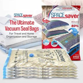 img 3 attached to Space-Saving Vacuum Storage Bags Variety Pack - Save 80% Space For Clothes, Comforters, Bedding, And Clothing - Compression Seal For Closet And Travel Storage - 4 Pack With 2 Large And 2 Jumbo Bags