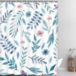 transform your bathroom into a tropical oasis with alishomtll's blue green floral shower curtain - waterproof and comes with 12 hooks! logo