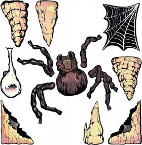 img 3 attached to Halloween Trunk Or Treat Car Decoration Set - Indoor/Outdoor Party Decor With 11 Hanging Pieces - Create A Spooky Spider Cavern Ambience With Hauntlook Large Set