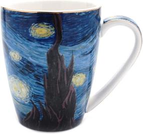 img 1 attached to Coffeezone Vincent Van Gogh Art The Starry Night Porcelain Coffee Mug (Americano 14 Oz)