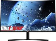 deco gear dgvm27ab curved monitor with 2560x1440 resolution, hdr, adjustable height logo