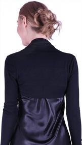 img 2 attached to HDE Open Front Shrugs For Women Long Sleeve Bolero Cropped Cardigan Sweater S-4X
