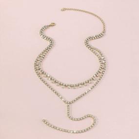 img 2 attached to Sparkle And Shine: A Glamorous Rhinestone Choker Tassel Necklace For Women And Girls