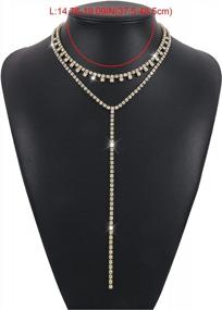 img 3 attached to Sparkle And Shine: A Glamorous Rhinestone Choker Tassel Necklace For Women And Girls