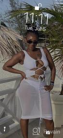 img 3 attached to Women'S Sheer Mesh 2-Piece Swimsuit Cover Up Dress With Long Sleeves From Meenew
